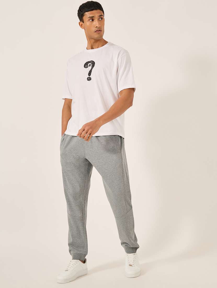 men solid mid rise relaxed fit jogger - 21971718 -  Standard Image - 2