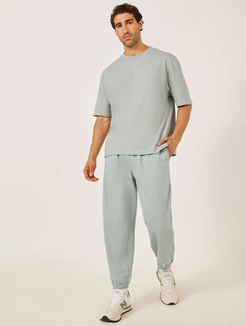 men solid mid rise relaxed fit jogger - 21971743 -  Standard Image - 2