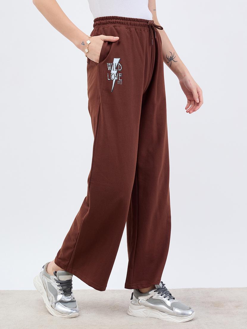 women solid mid rise relaxed fit track pant - 21971771 - Standard Image - 2