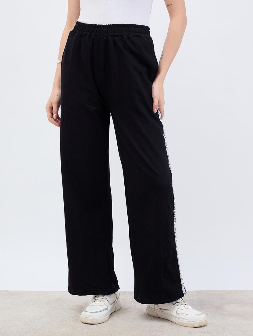 women black tapered high rise track pant - 21971772 - Zoom Image - 0
