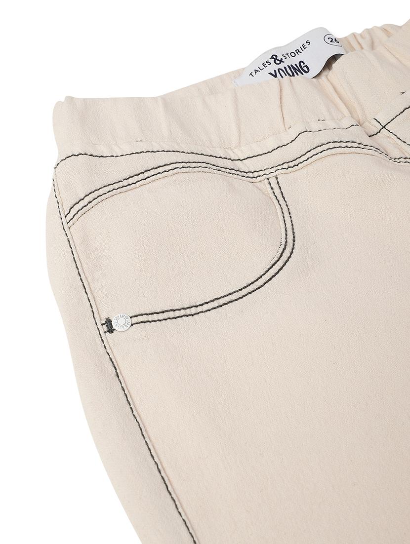 off white lycra jeggings - 21971782 - Standard Image - 2