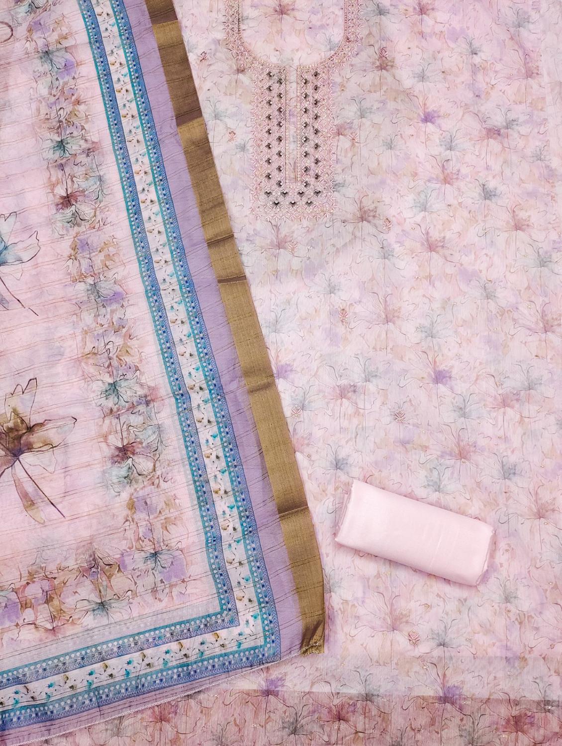 women embroidered unstitched suit set - 21971794 - Standard Image - 2