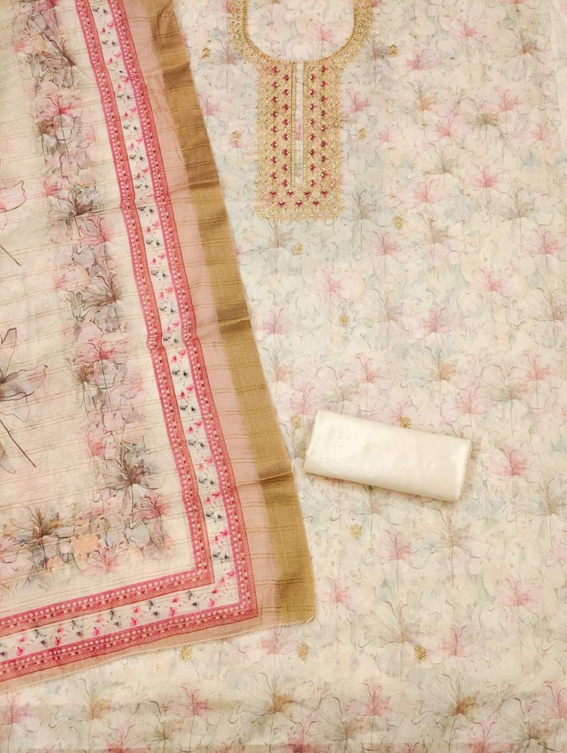 women embroidered unstitched suit set - 21971796 -  Standard Image - 2