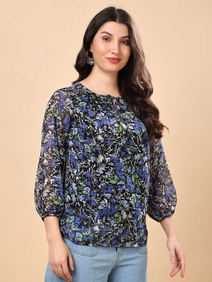 navy blue polyester regular top - 21971803 - Standard Image - 2