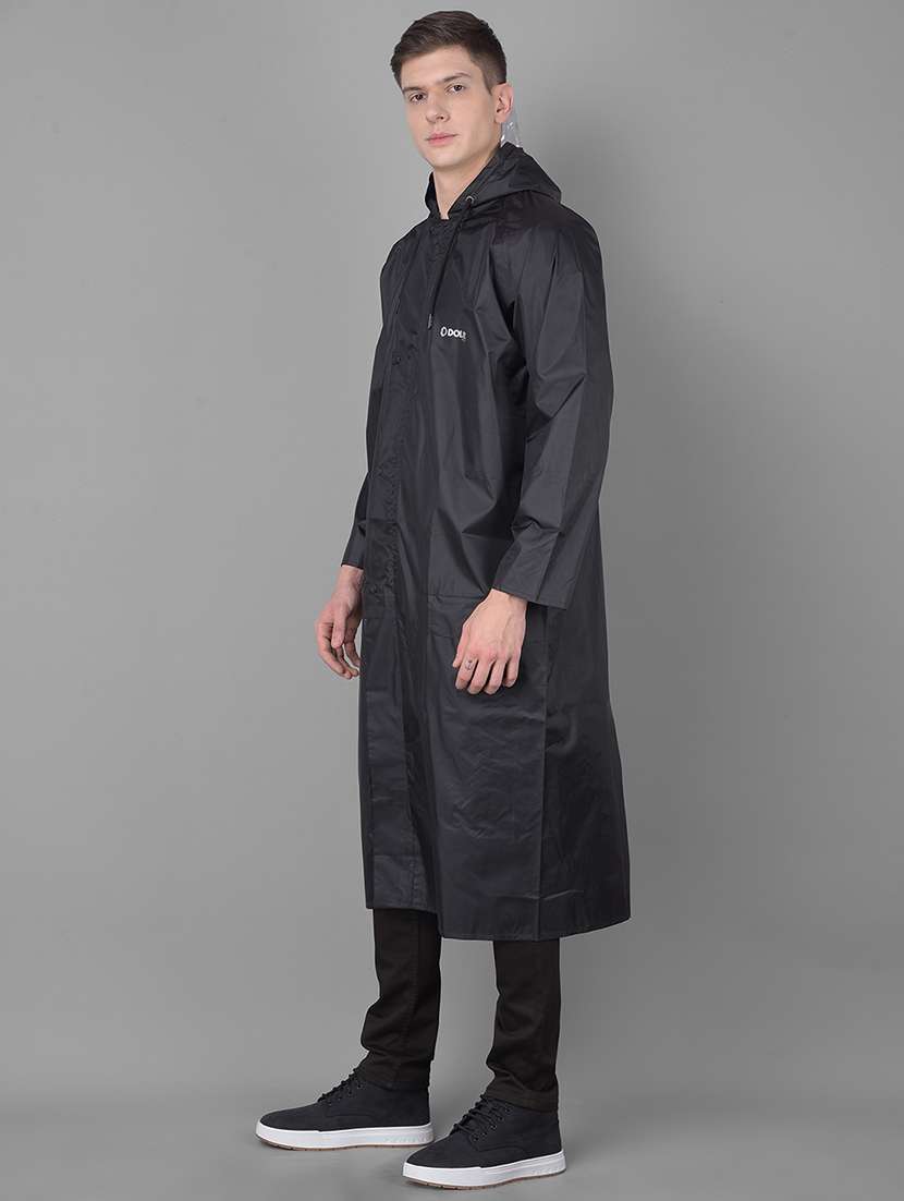 men solid long sleeve hooded rain coat - 21971860 -  Standard Image - 2