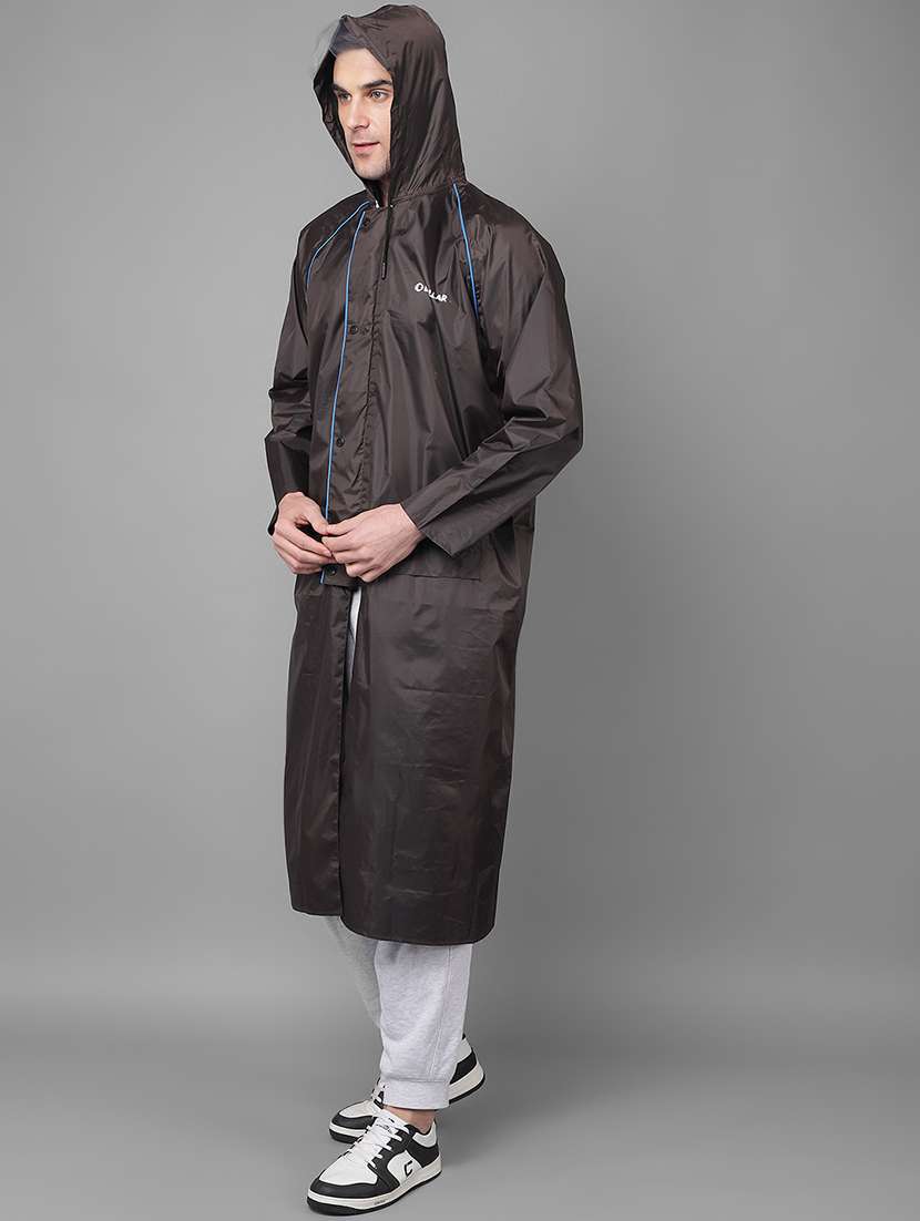 men solid long sleeve hooded rain coat - 21971908 -  Standard Image - 2