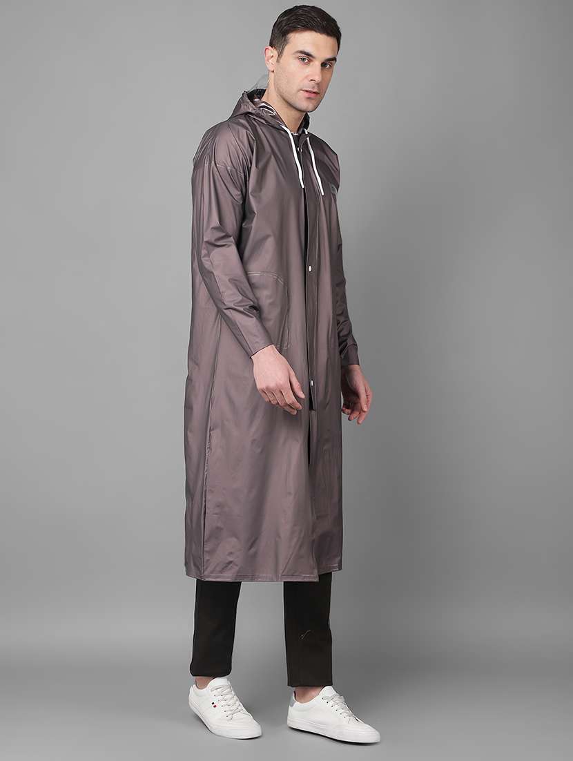 men solid long sleeve hooded rain coat - 21971916 -  Standard Image - 2