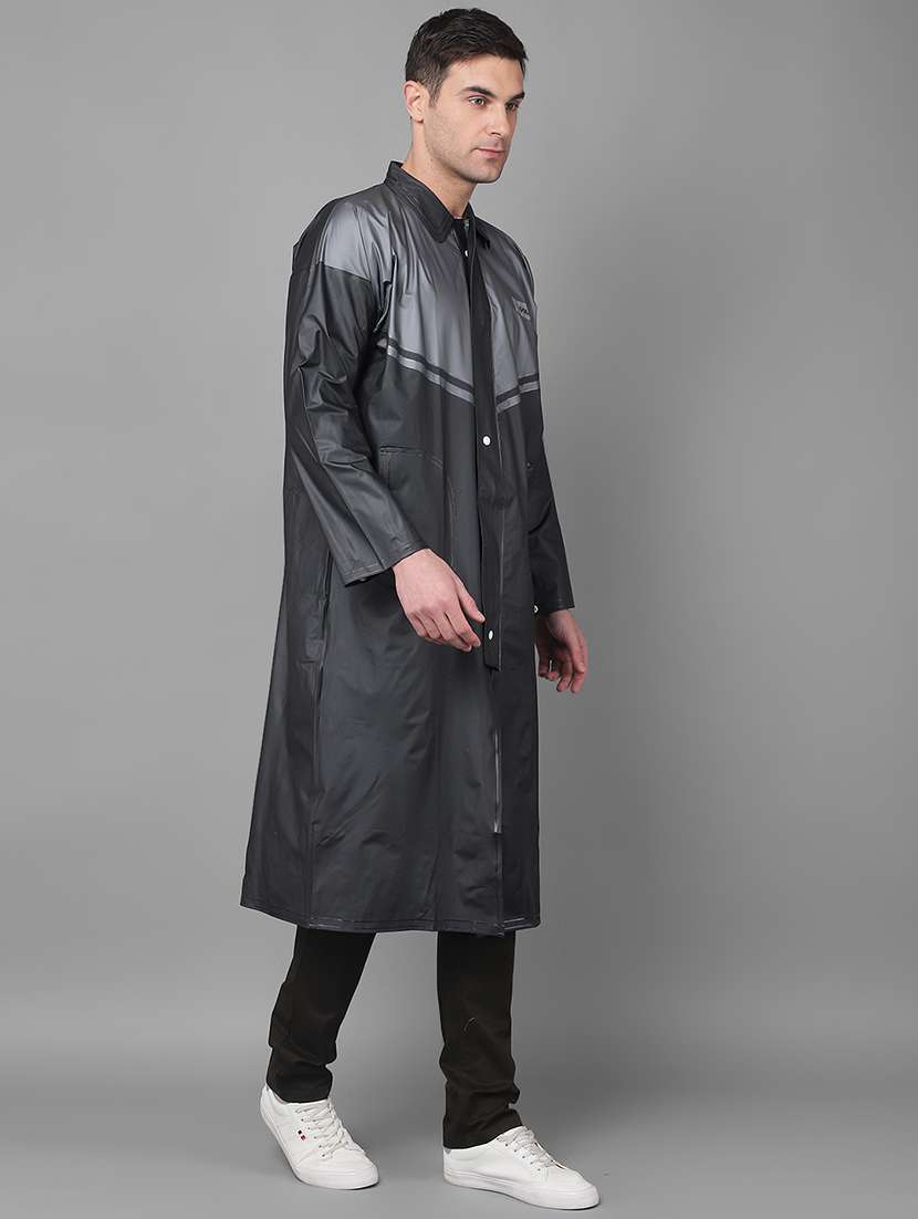 men color blocked hooded long sleeve rain coat - 21971917 -  Standard Image - 2