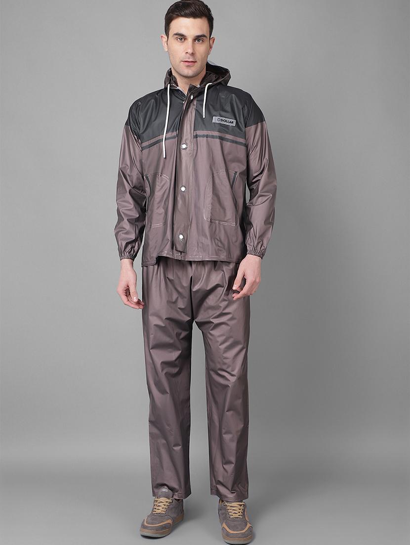 men color block long sleeve rain suit set - 21971925 - Zoom Image - 0