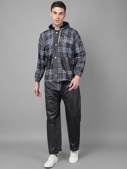 men checkered long sleeve rain suit set - 21971931 - Standard Image - 0