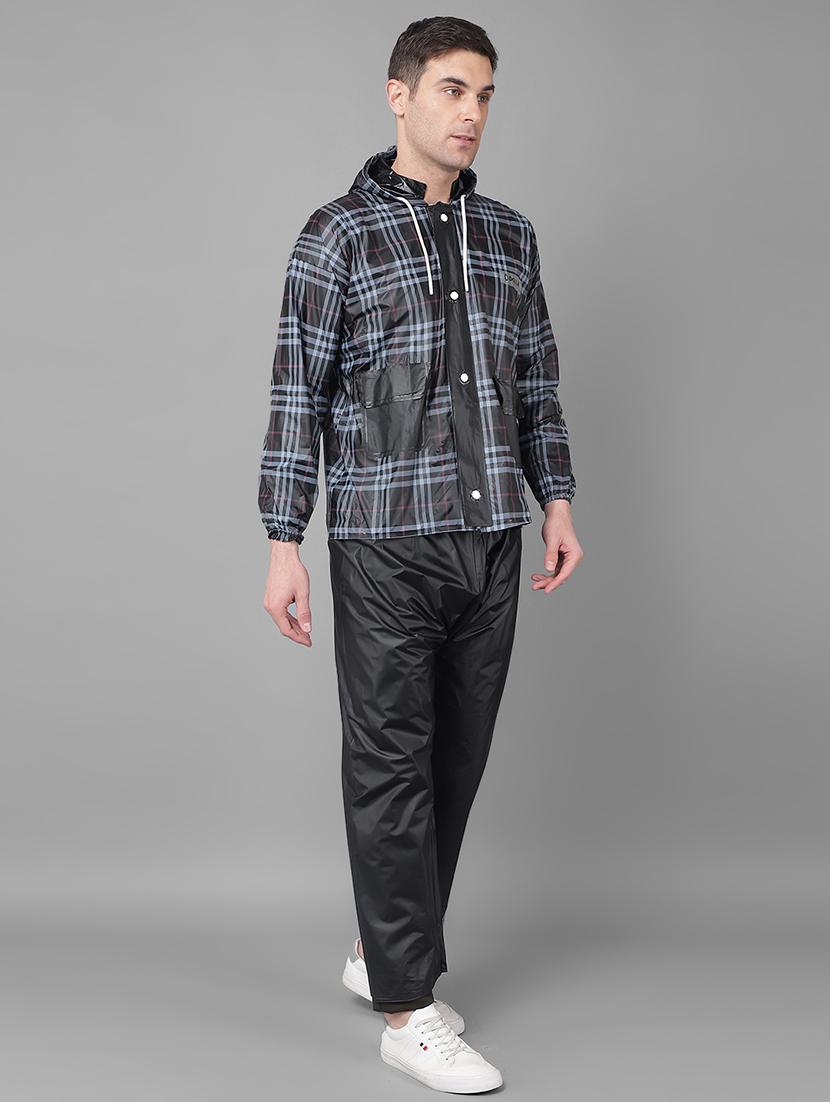 men checkered long sleeve rain suit set - 21971931 - Standard Image - 2