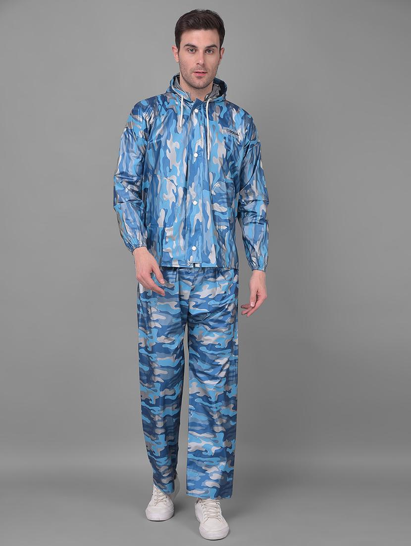 men camouflage long sleeve rain suit set 