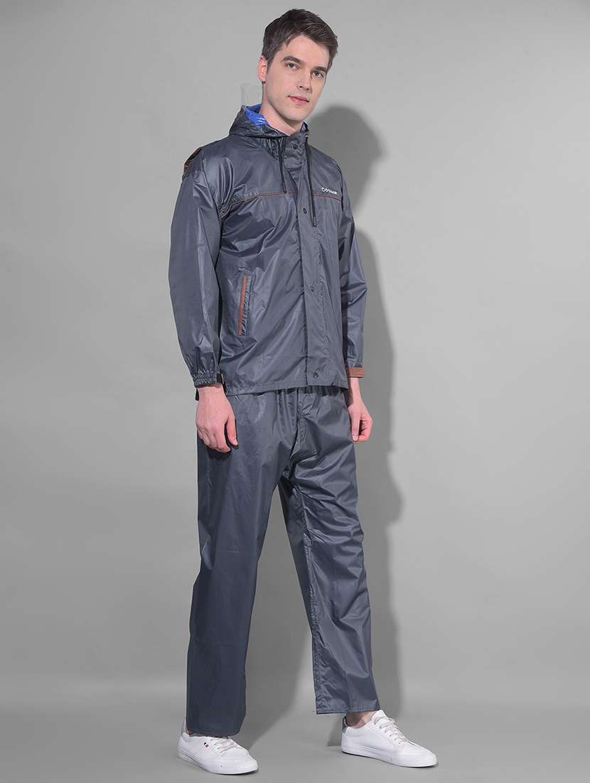 men solid long sleeve rain suit set - 21972101 - Standard Image - 2