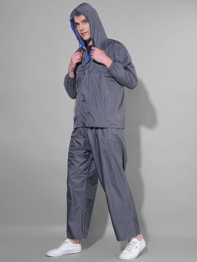 men solid long sleeve rain suit set - 21972118 - Standard Image - 2