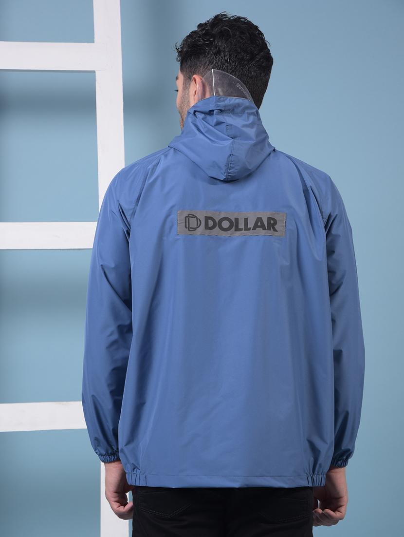 men solid hooded long sleeve rain jacket - 21972158 - Standard Image - 2