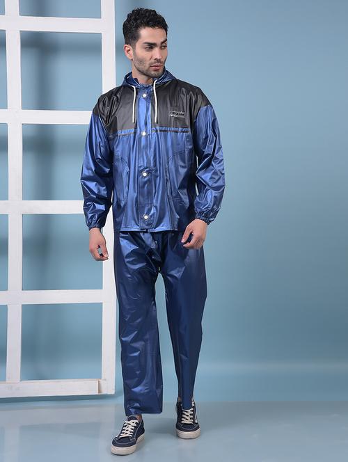 men color block long sleeve rain suit set - 21972161 - Standard Image - 0