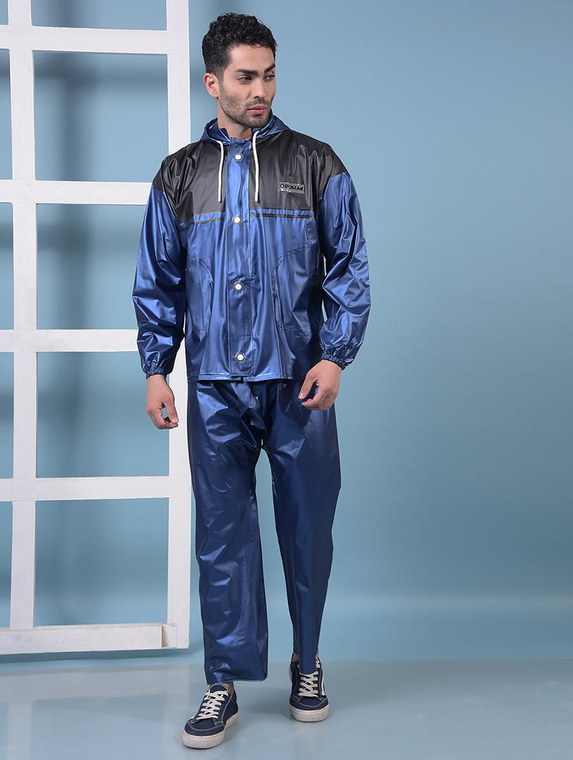 men color block long sleeve rain suit set - 21972161 - Zoom Image - 0