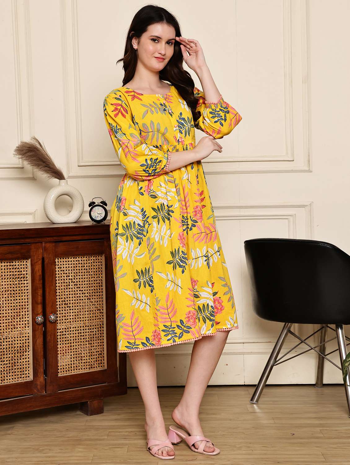 yellow cotton aline dress - 21972167 -  Standard Image - 2