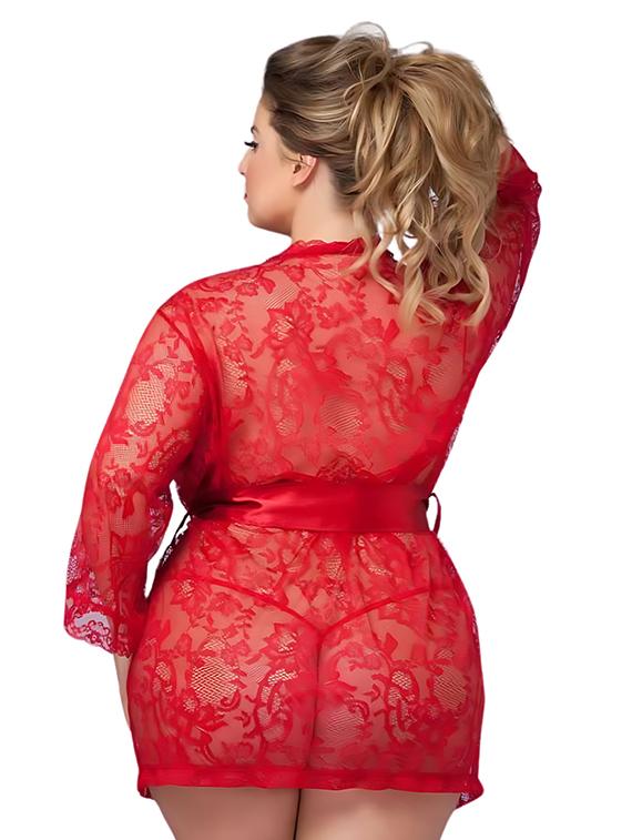 women plus size red lace babydoll - 21972173 - Standard Image - 2
