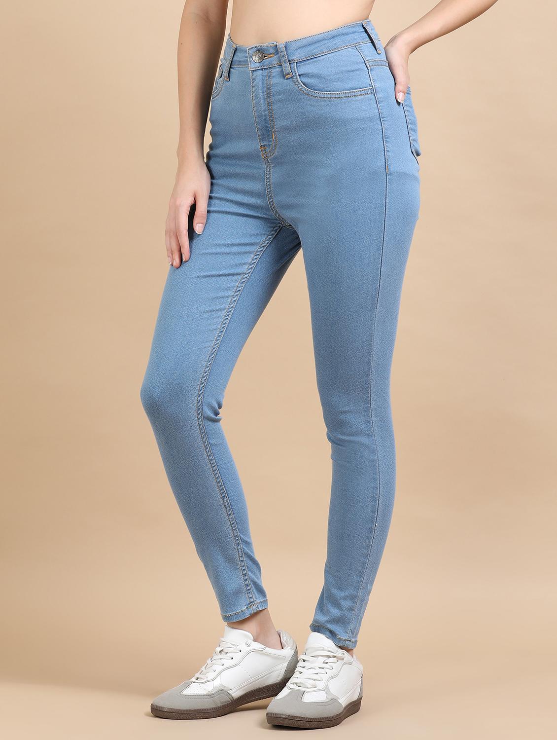 women solid high rise slim fit jean - 21972277 - Standard Image - 2