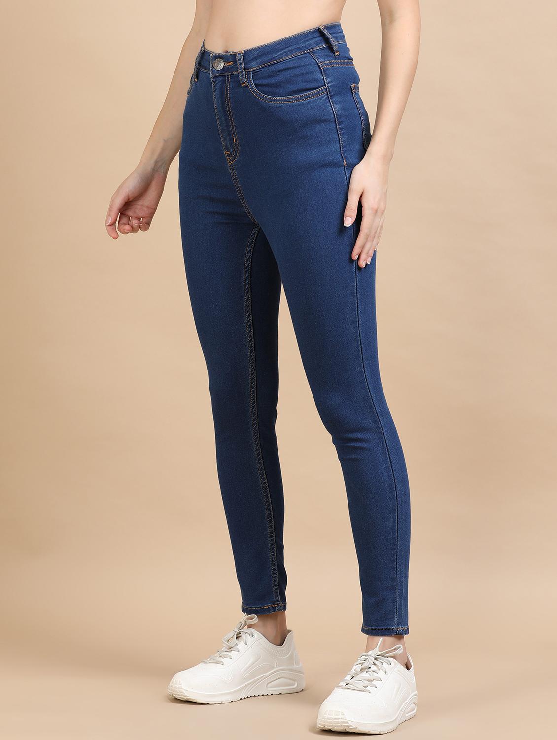 women solid high rise slim fit jean - 21972278 - Standard Image - 2