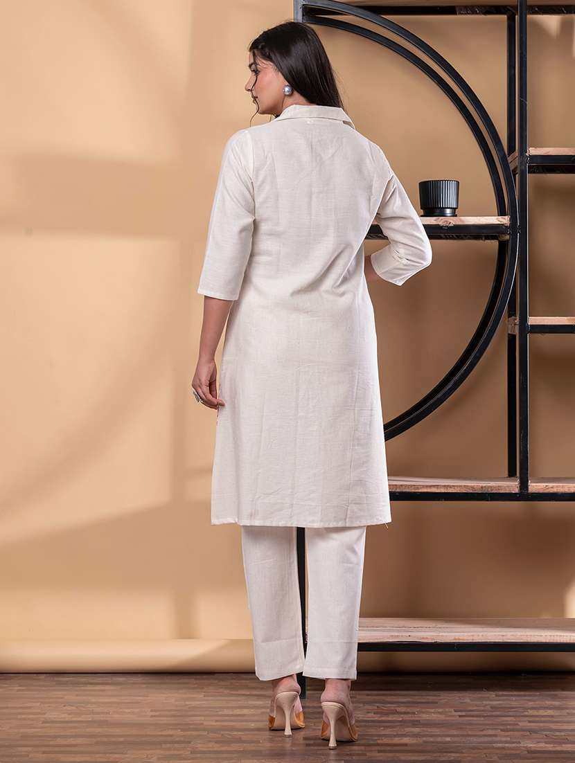 women printed three quarter sleeve kurta pant set - 21972300 -  Standard Image - 2