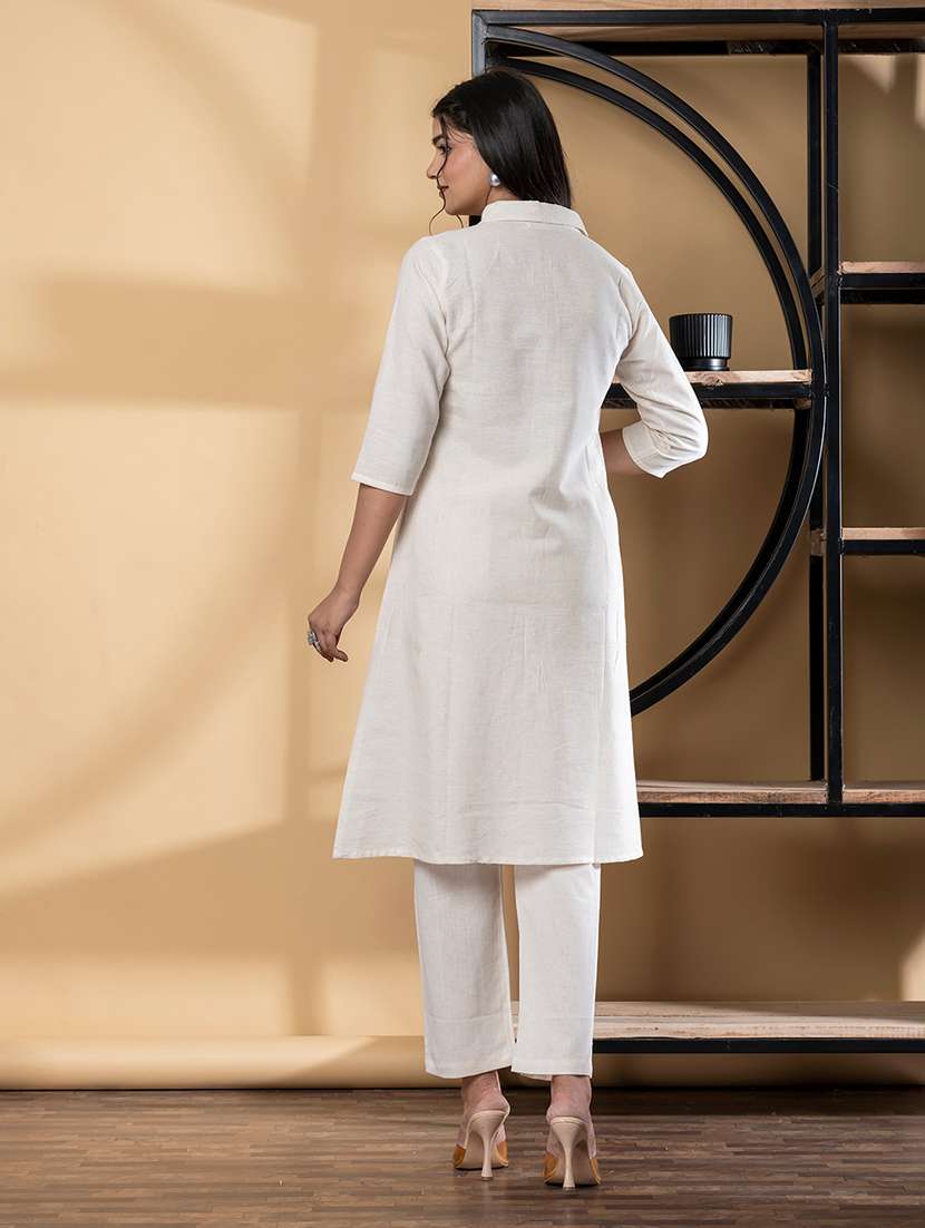 women printed three quarter sleeve kurta pant set - 21972302 -  Standard Image - 2