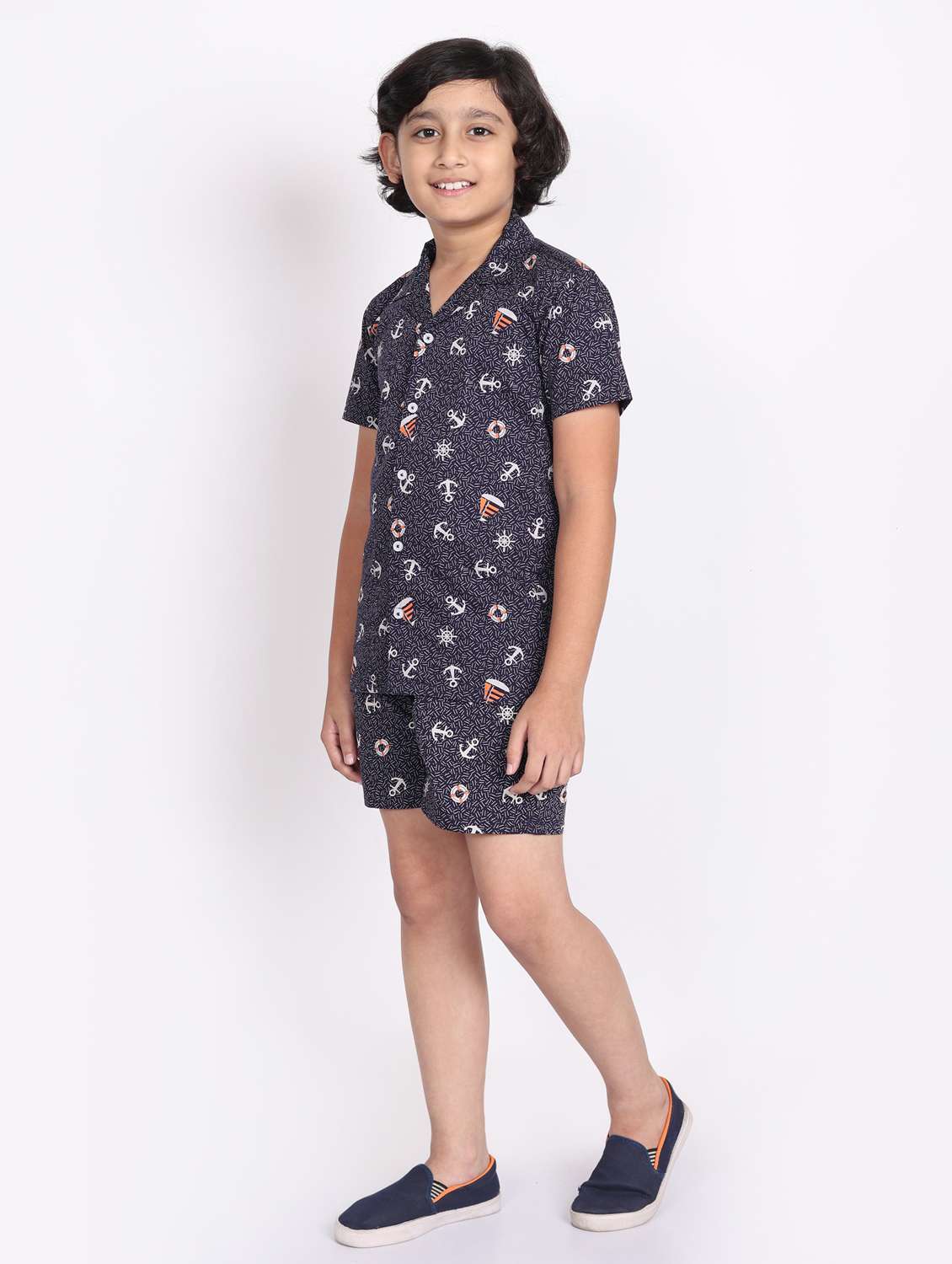 multi colored cotton shorts set coords - 21972343 - Standard Image - 2