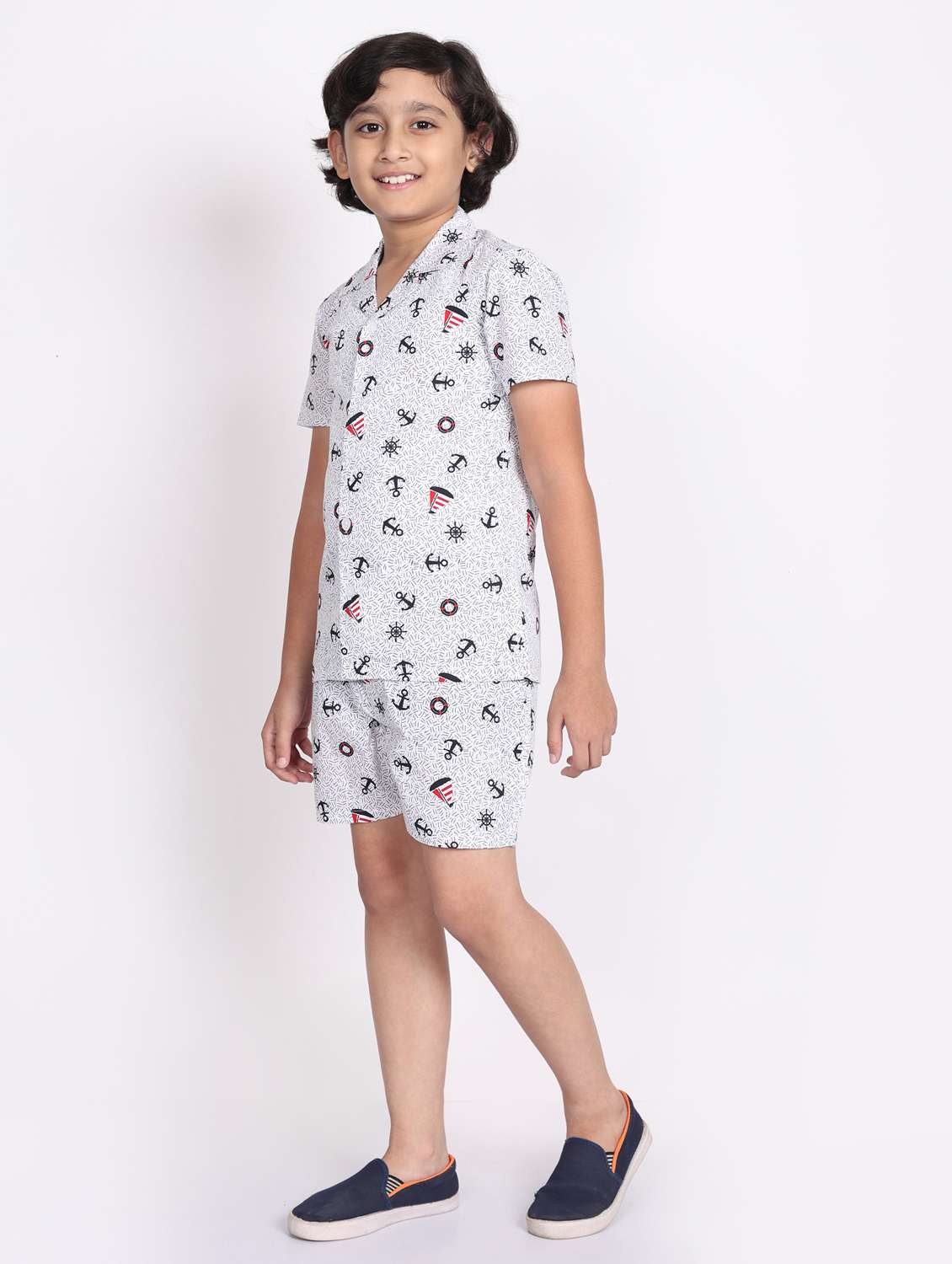 multi colored cotton shorts set coords - 21972345 - Standard Image - 2
