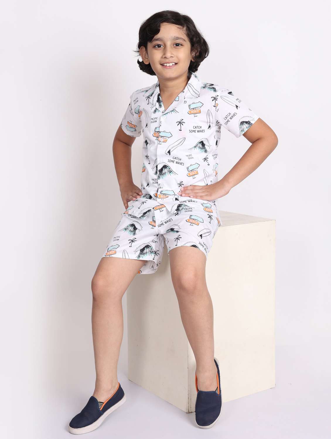 multi colored cotton shorts set coords