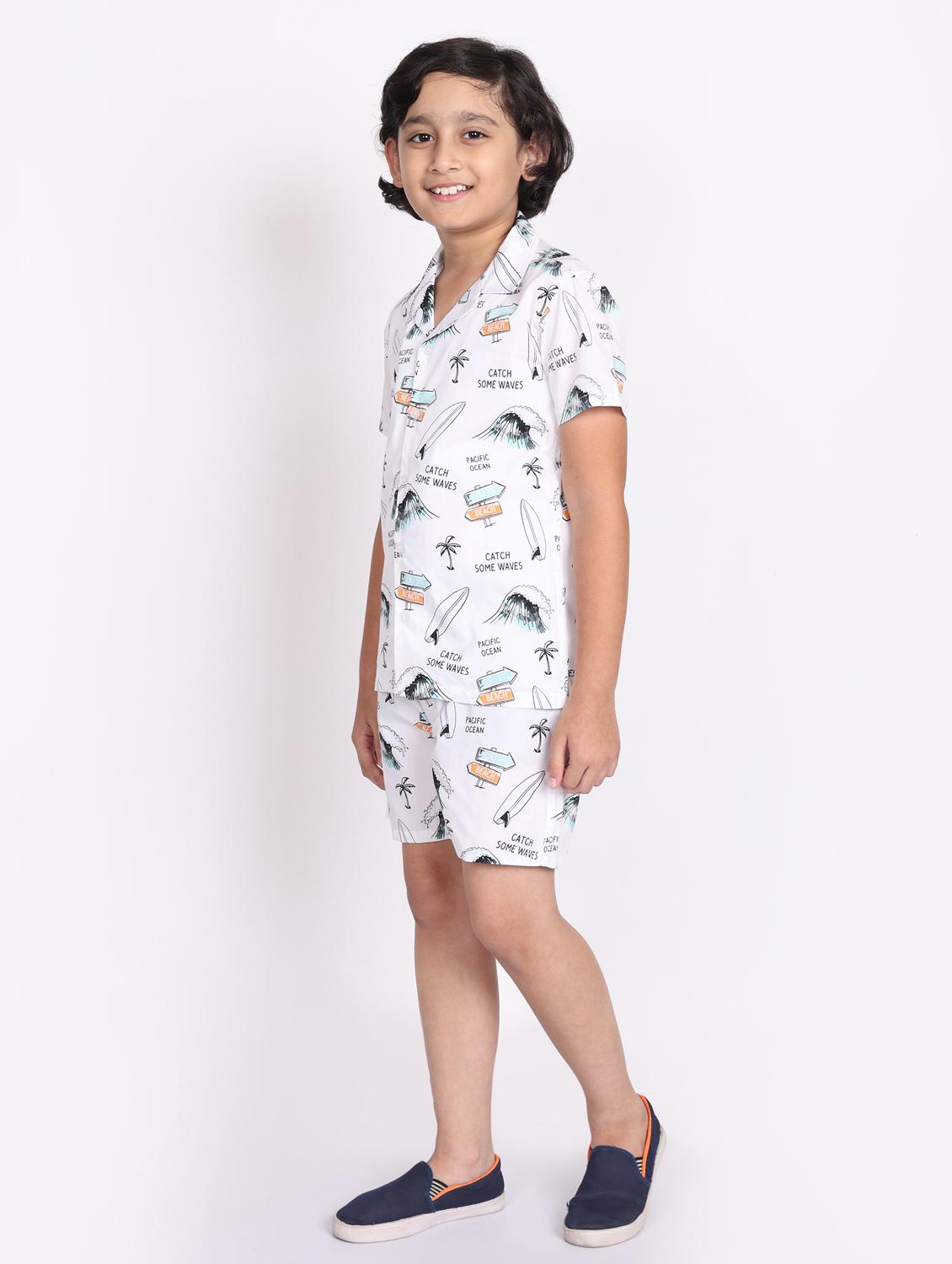 multi colored cotton shorts set coords - 21972347 - Standard Image - 2