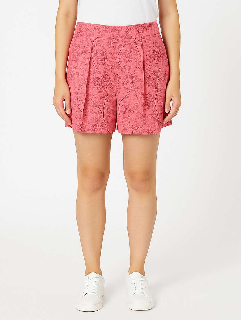 pink cotton regular shorts