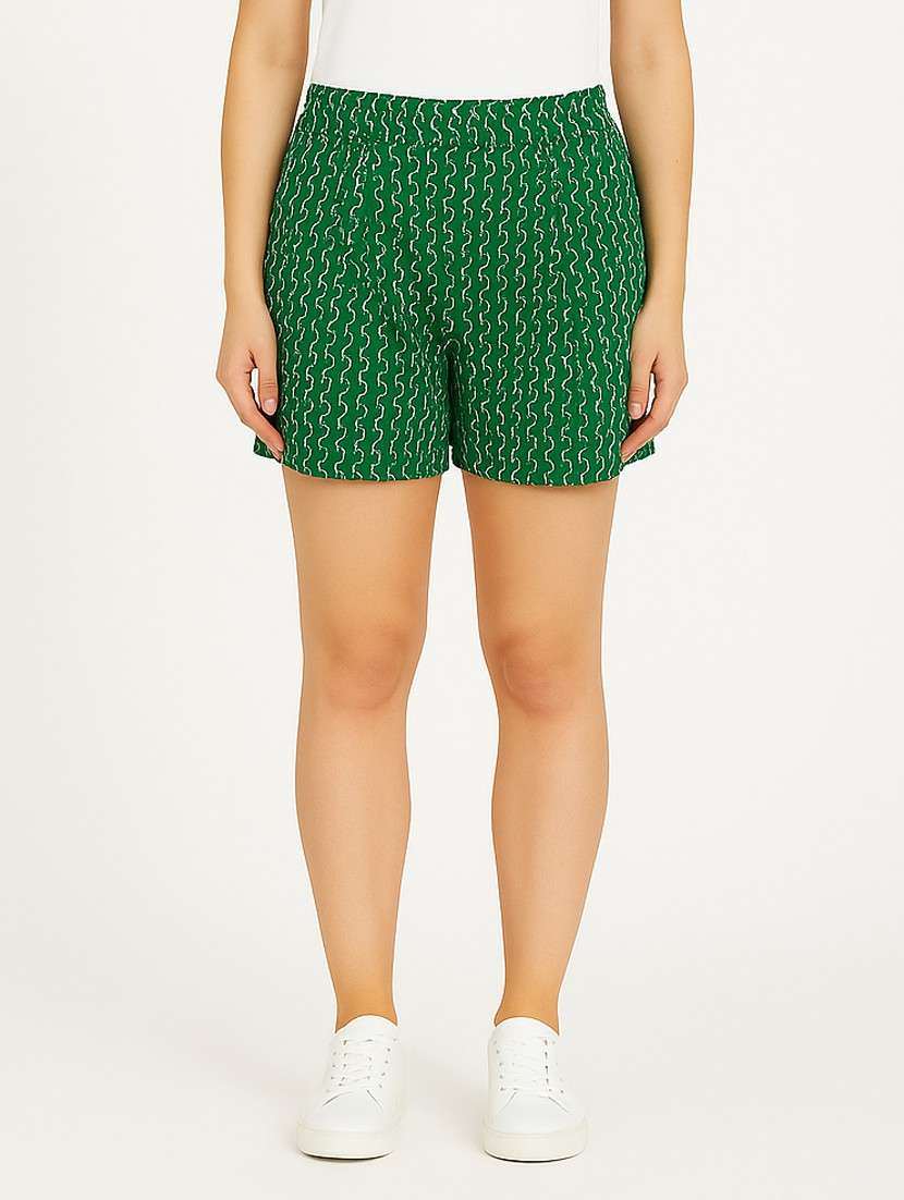 green cotton regular shorts - 21972351 - Zoom Image - 0