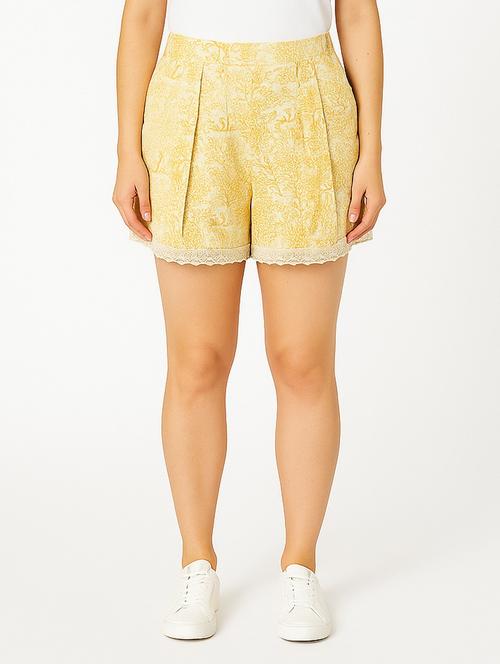 yellow cotton regular shorts - 21972352 -  Standard Image - 0