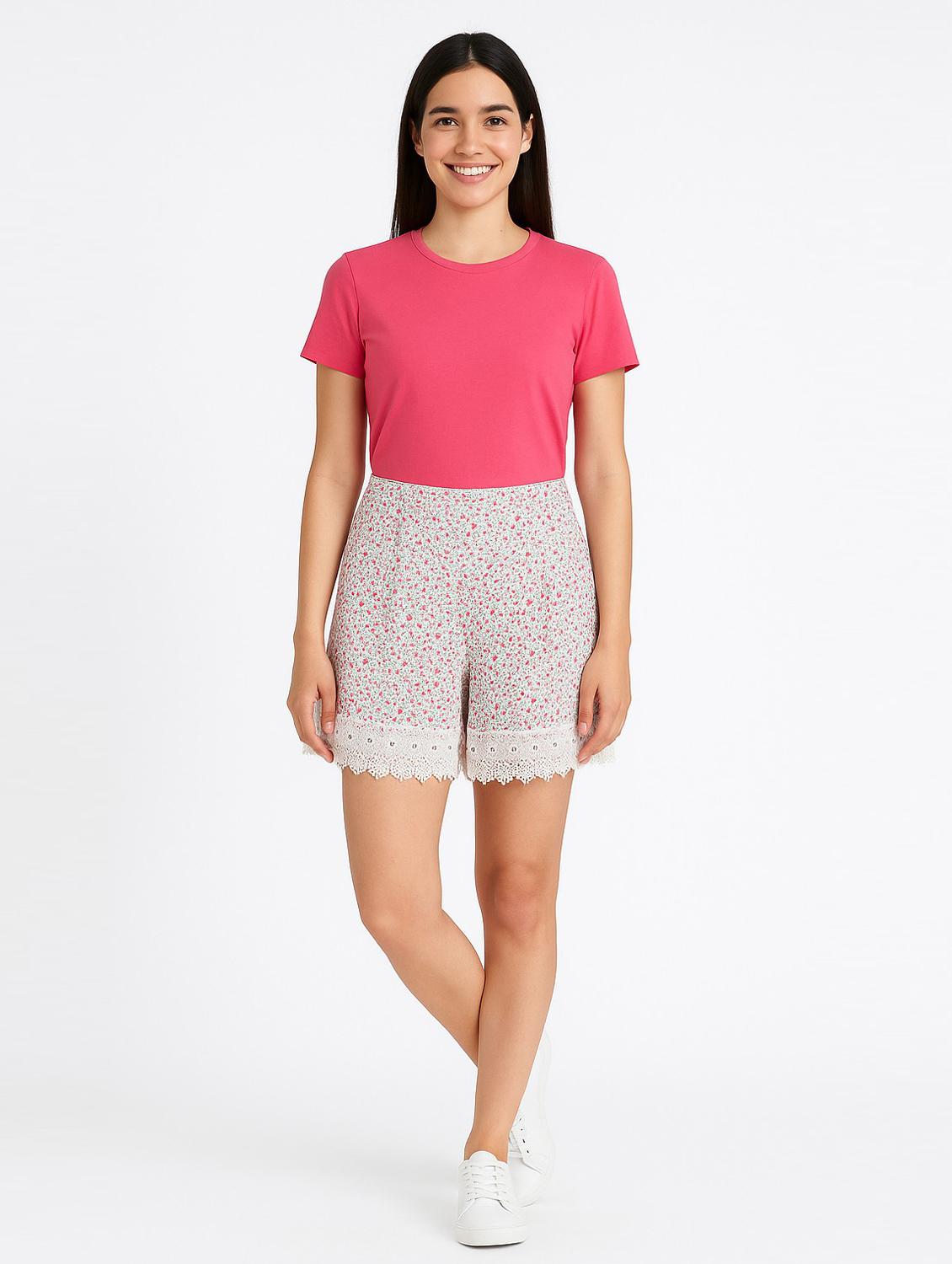 white cotton regular shorts - 21972355 - Standard Image - 2