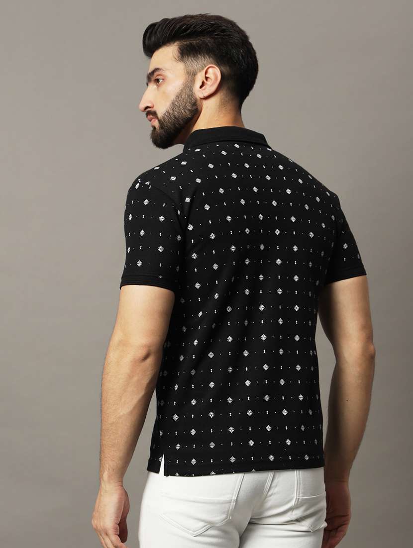 men printed short sleeve regular fit polo t-shirt - 21972400 -  Standard Image - 2