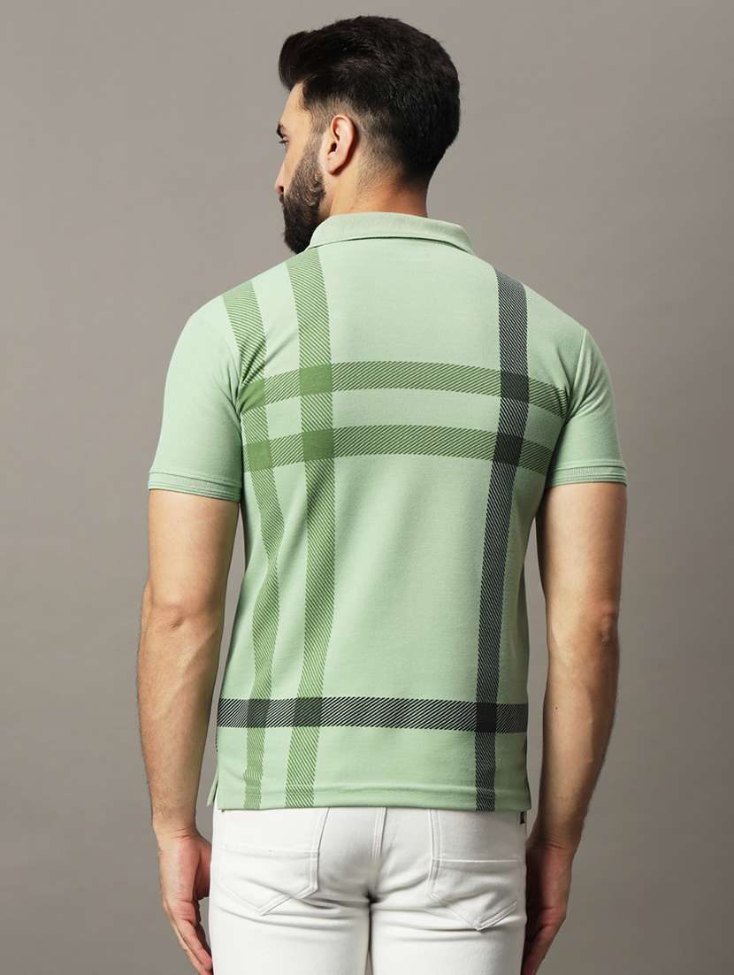 men checkered short sleeve regular fit polo t-shirt - 21972430 -  Standard Image - 2