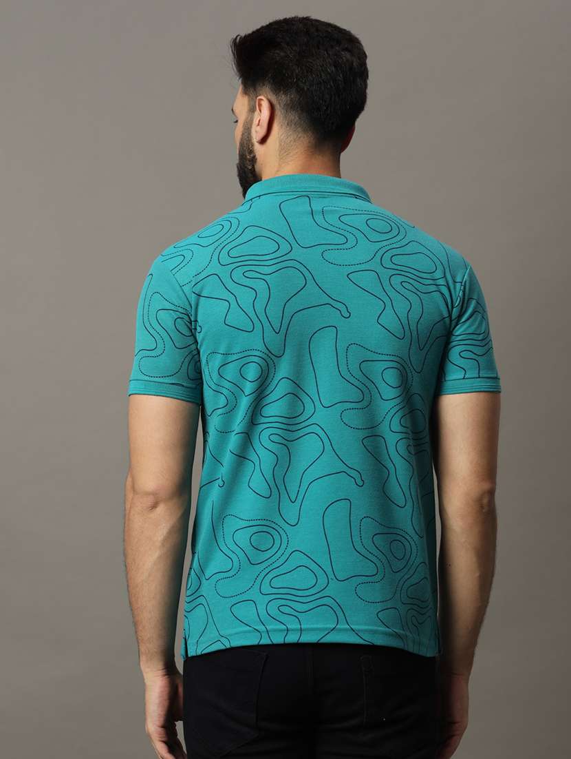 men printed short sleeve regular fit polo t-shirt - 21972435 - Standard Image - 2