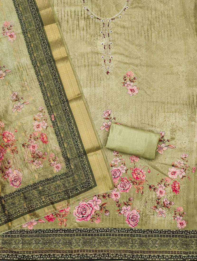 women printed embroidered unstitched suit set - 21972453 -  Standard Image - 2