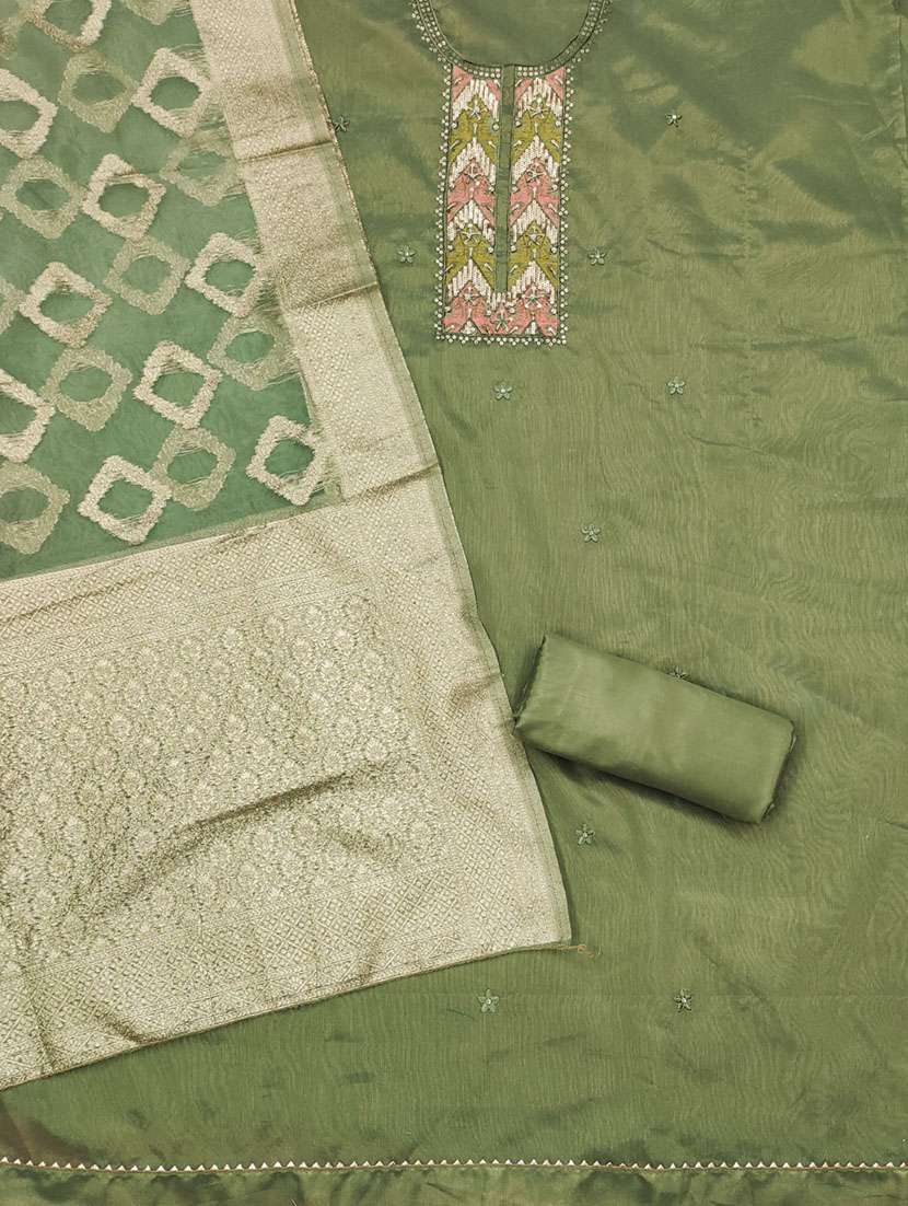 women solid with work embroidered unstitched suit set - 21972467 -  Standard Image - 2