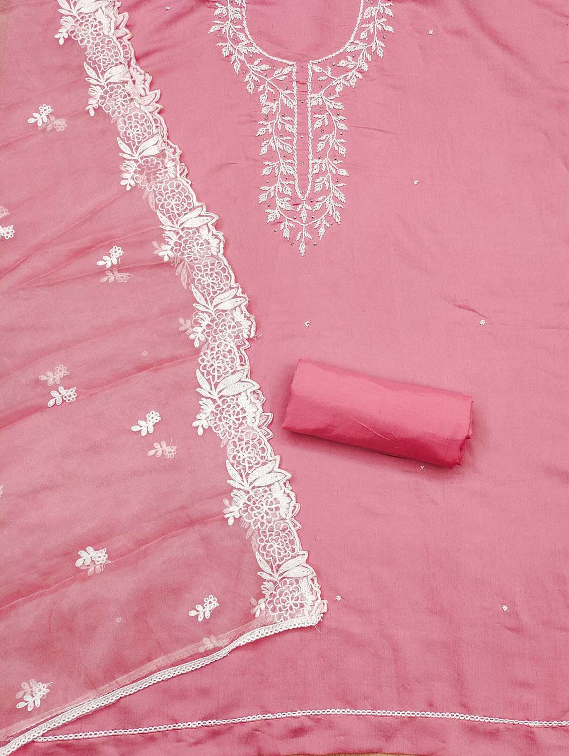 women solid with work embroidered unstitched suit set - 21972487 -  Standard Image - 2