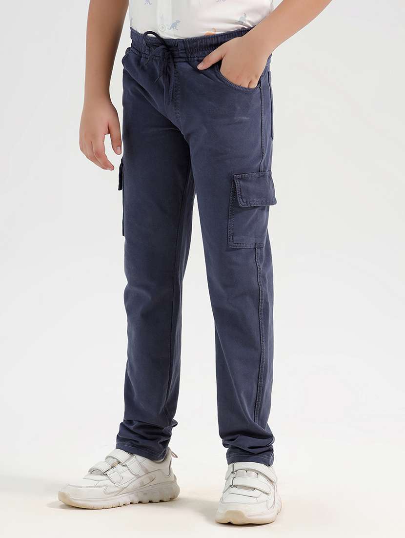 boys solid mid rise cargo - 21972499 -  Standard Image - 2