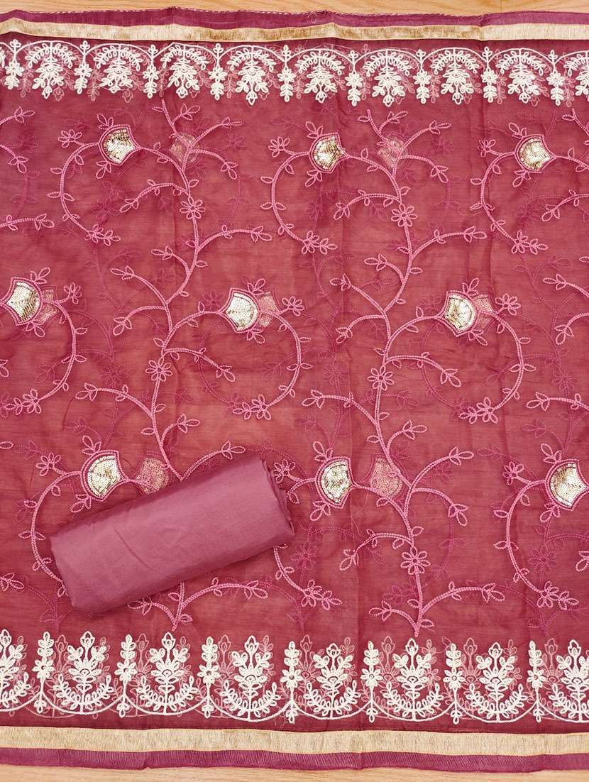 women solid with work embroidered unstitched suit set - 21972617 -  Standard Image - 2