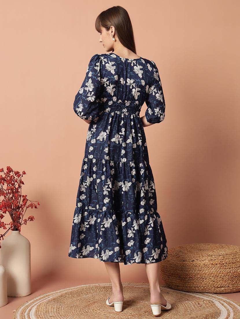 floral print fit & flare party dress - 21972904 - Standard Image - 2