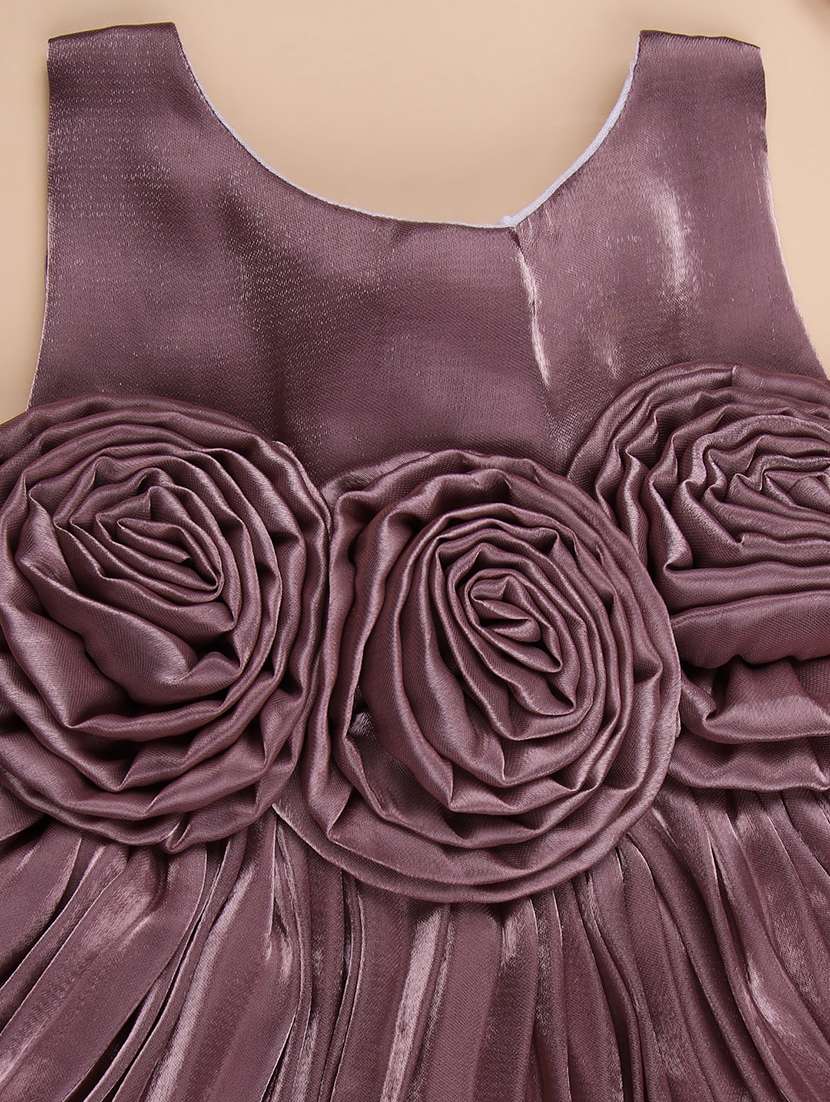 girls solid round neck frock with hairband - 21973005 -  Standard Image - 2