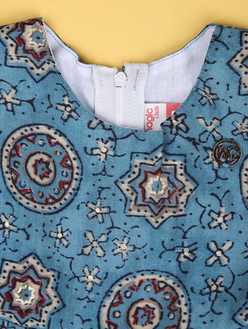 girls printed round neck frock with bloomer - 21973860 -  Standard Image - 2