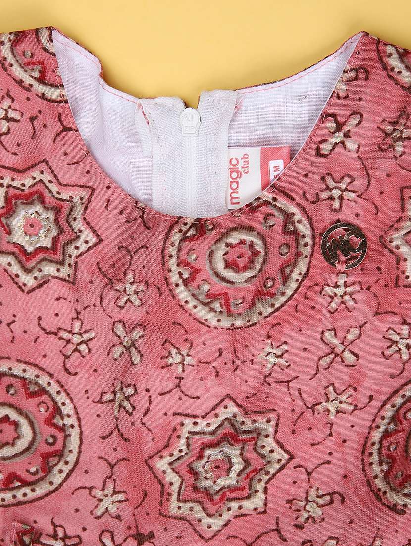 girls printed round neck frock with bloomer - 21973921 -  Standard Image - 2