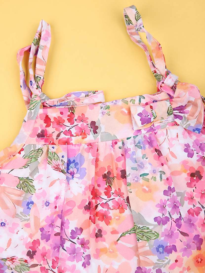 girls printed square neck frock with bloomer - 21973927 -  Standard Image - 2