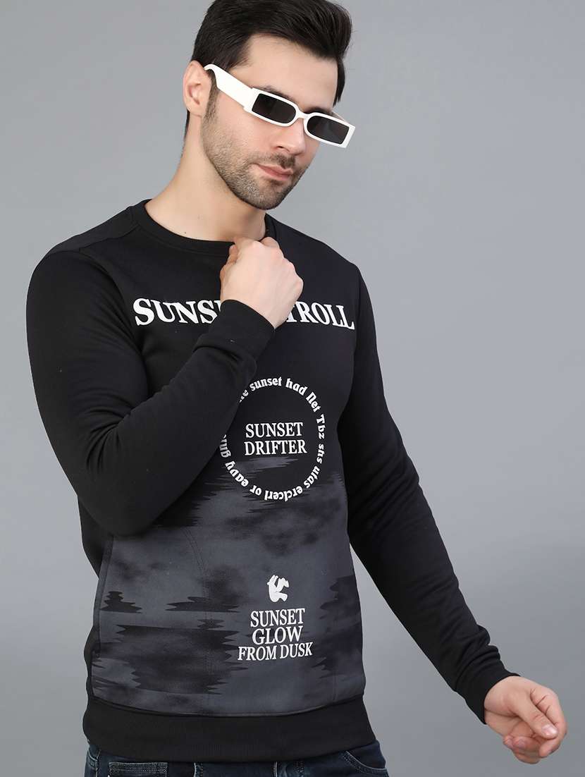 men printed long sleeve sweatshirt