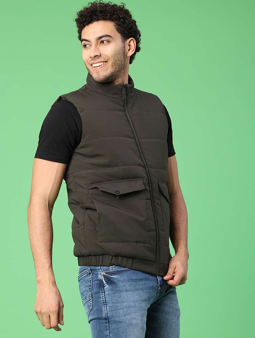 men solid sleeveless lightweight puffer jacket - 21974412 -  Standard Image - 2